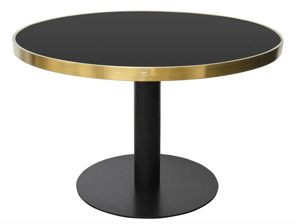 Luxury dining table black / gold 120 x H. 76 cm - designer dining room furniture