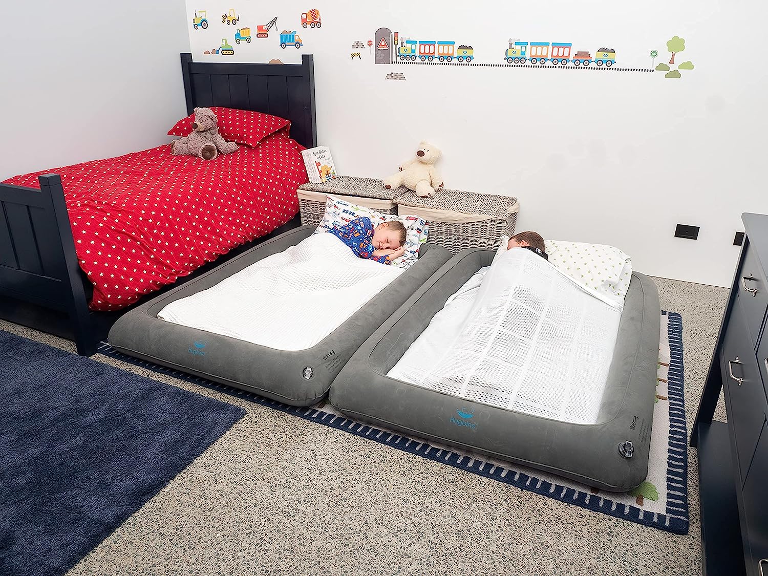 Aufblasbares Kleinkind-Reisebett – Luftmatratze für Kinder – tragbares aufblasbares Bett für Kinder, leicht und robust – Bodenbetten und Matratzen für Jugendliche, langlebiges Reisezubehör für Kleinkinder