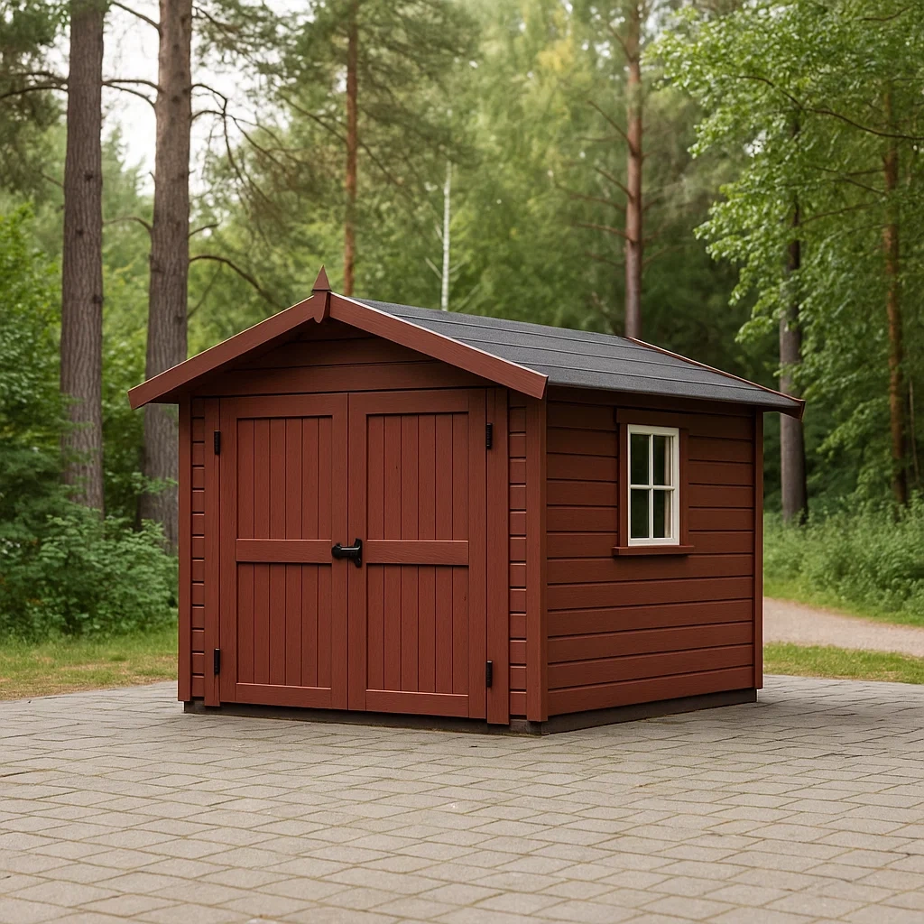 Gartenhaus, rechteckig, mit Fenster, Holz, rot, Satteldach, freistehend, 210 x 260 x 220 cm, für den Garten - 9gAV7GTGcVkg