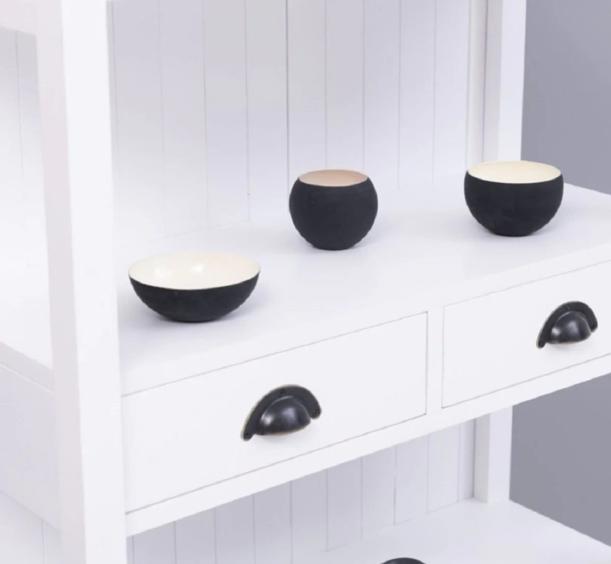 Country house style cupboard white 91 x 39 x H. 197 cm - country house style dining room cupboard - solid wood furniture - country house style shabby chic furniture