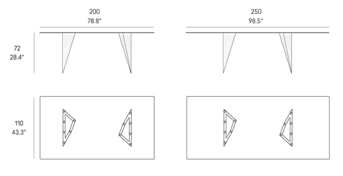 Luxury dining table with glass top and LED lighting brown 250 cm - Made in Italy
