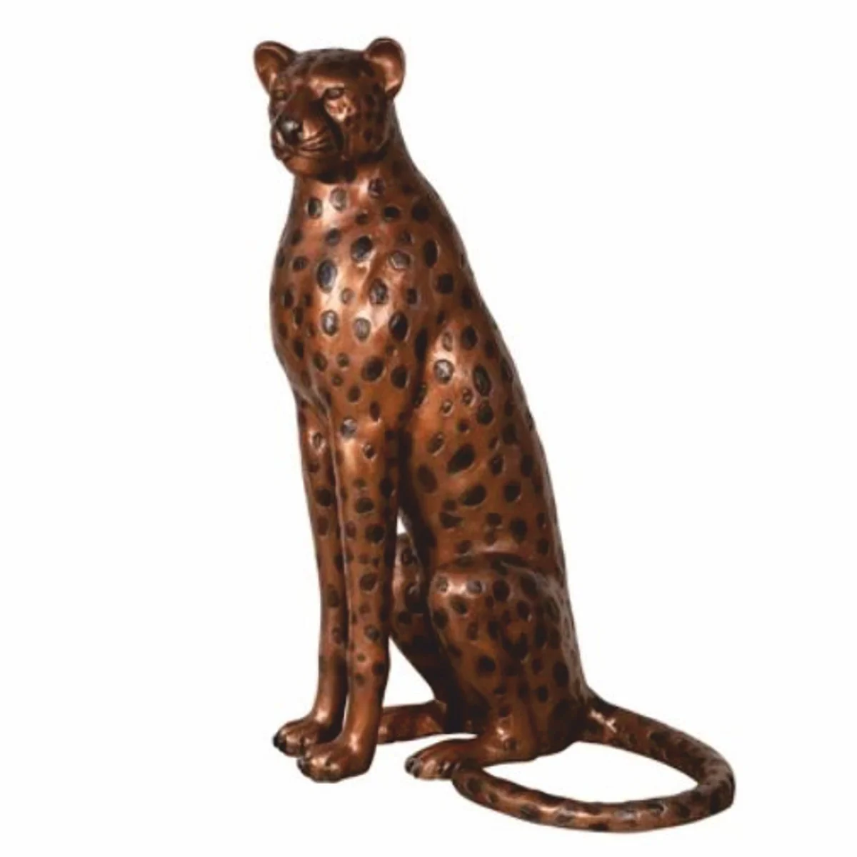 Luxus Deko Skulptur Leopard Bronze / Schwarz H. 105 cm - Große Bronze Figur