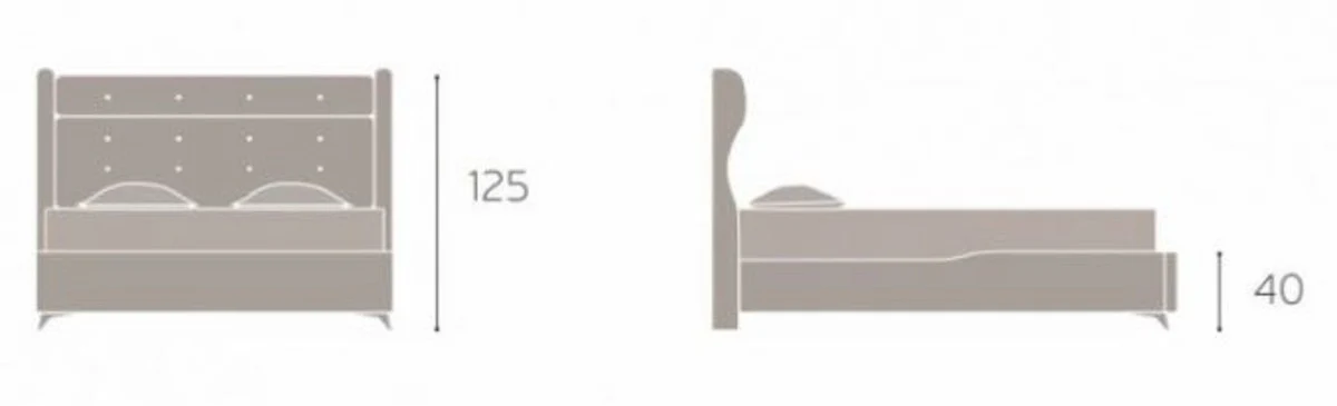 Luxury Double Bed Green / Silver - Modern Solid Wood Bed - Modern Bedroom & Hotel Furniture - Luxury Collection