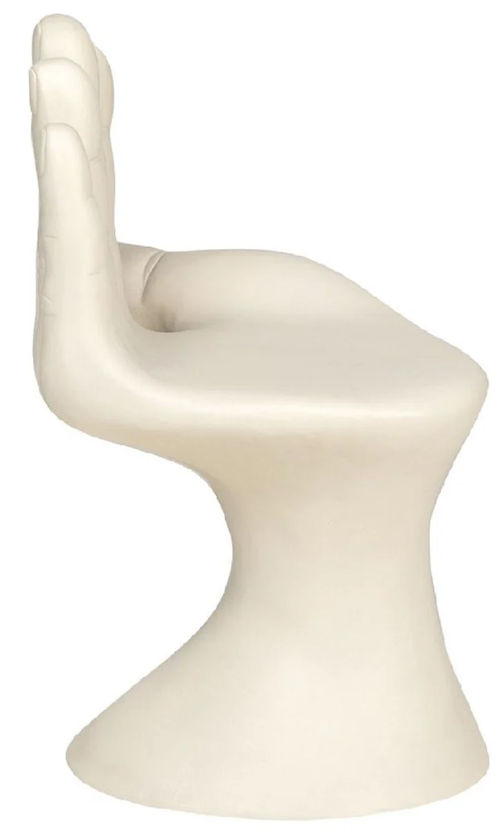 Luxury designer chair hand cream white 60 x 50 x H. 89 cm - Fiberglass chair - Luxury furniture - Designer furniture - Fiberglass furniture