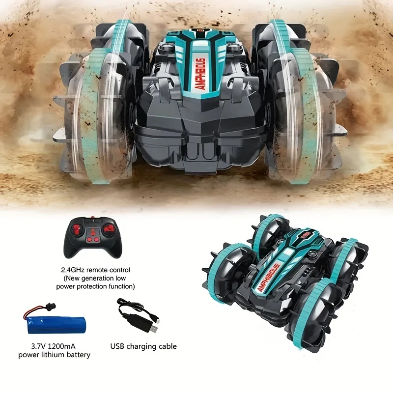2,4 G Amphibien-Stunt-RC-Fahrzeug: Doppelseitig rollendes elektrisches Spielzeugauto – perfektes Geburtstags- und Weihnachtsgeschenk für Kinder!