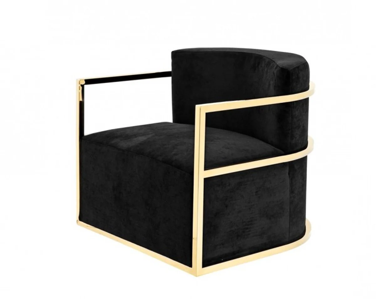 Luxus Designer Art Deco Hotel Salon Sessel Gold - Luxus Qualität