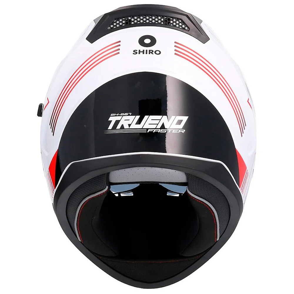 SHIRO SH667 THUNDER FASTER HELMET WHITE / RED