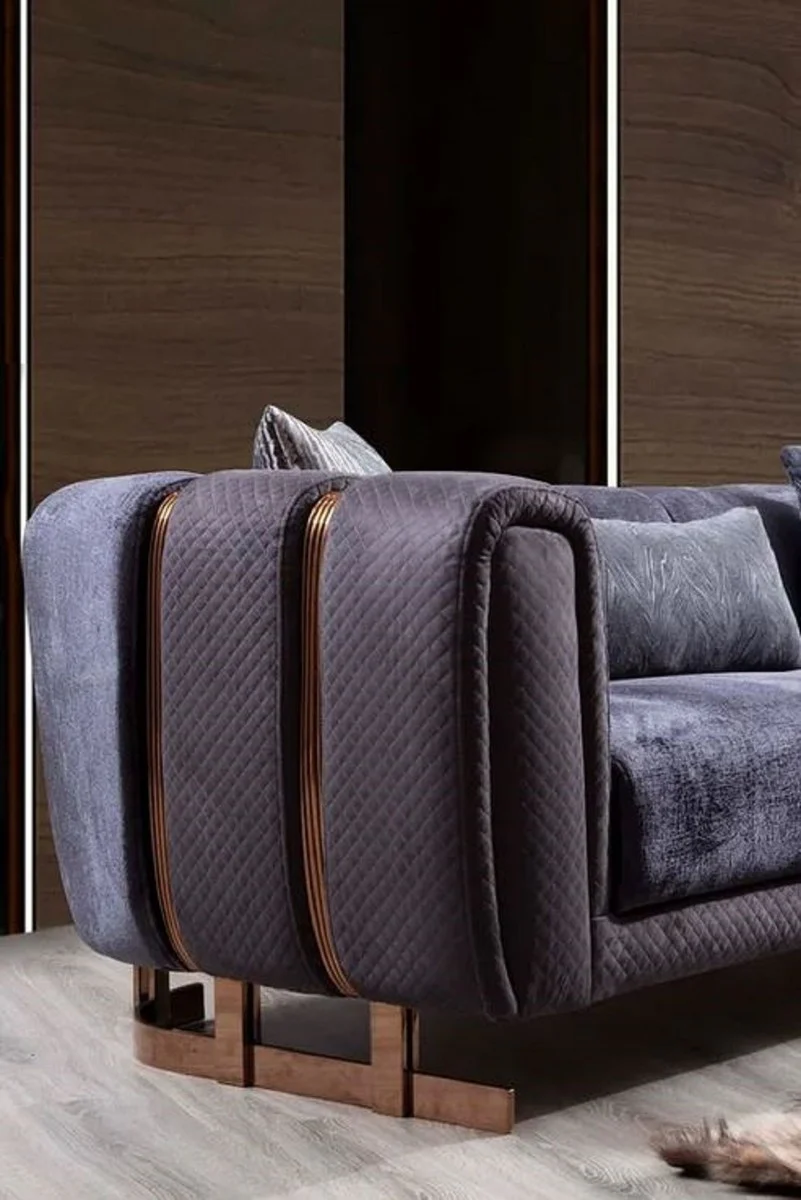 Luxury sofa purple / copper 240 x 100 x H. 60 cm - Modern living room sofa - Luxury living room furniture