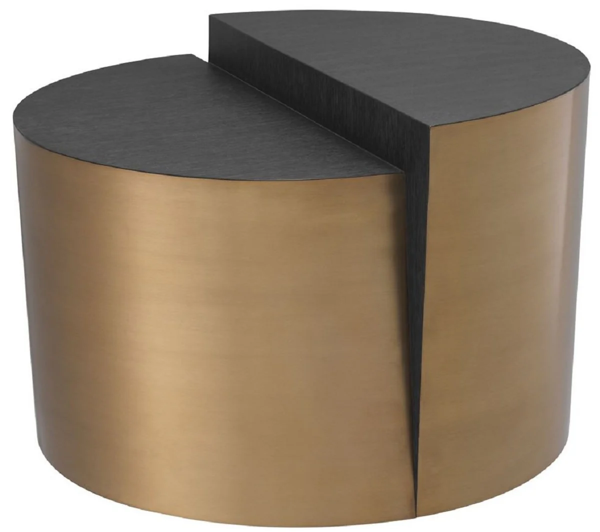 Designer side table anthracite gray / brass colored Ø 60 x H. 42.5 cm - designer living room furniture - luxury quality