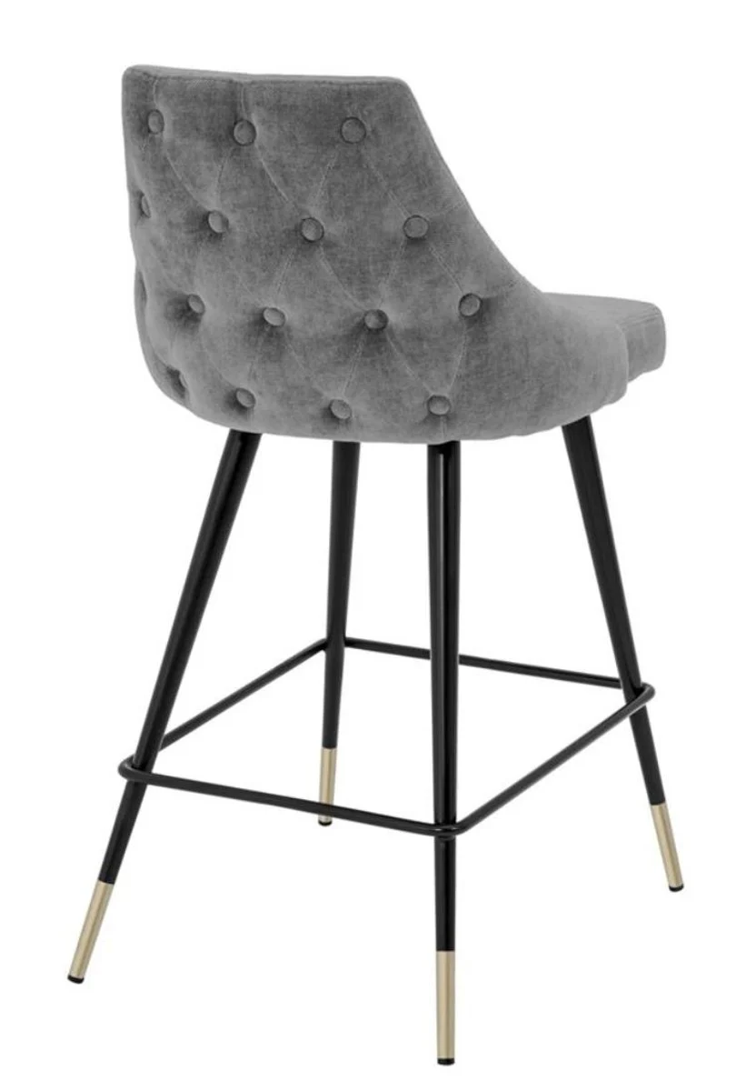 Luxury bar chair gray / black 47 x 52 x H. 91 cm - luxury bar furniture