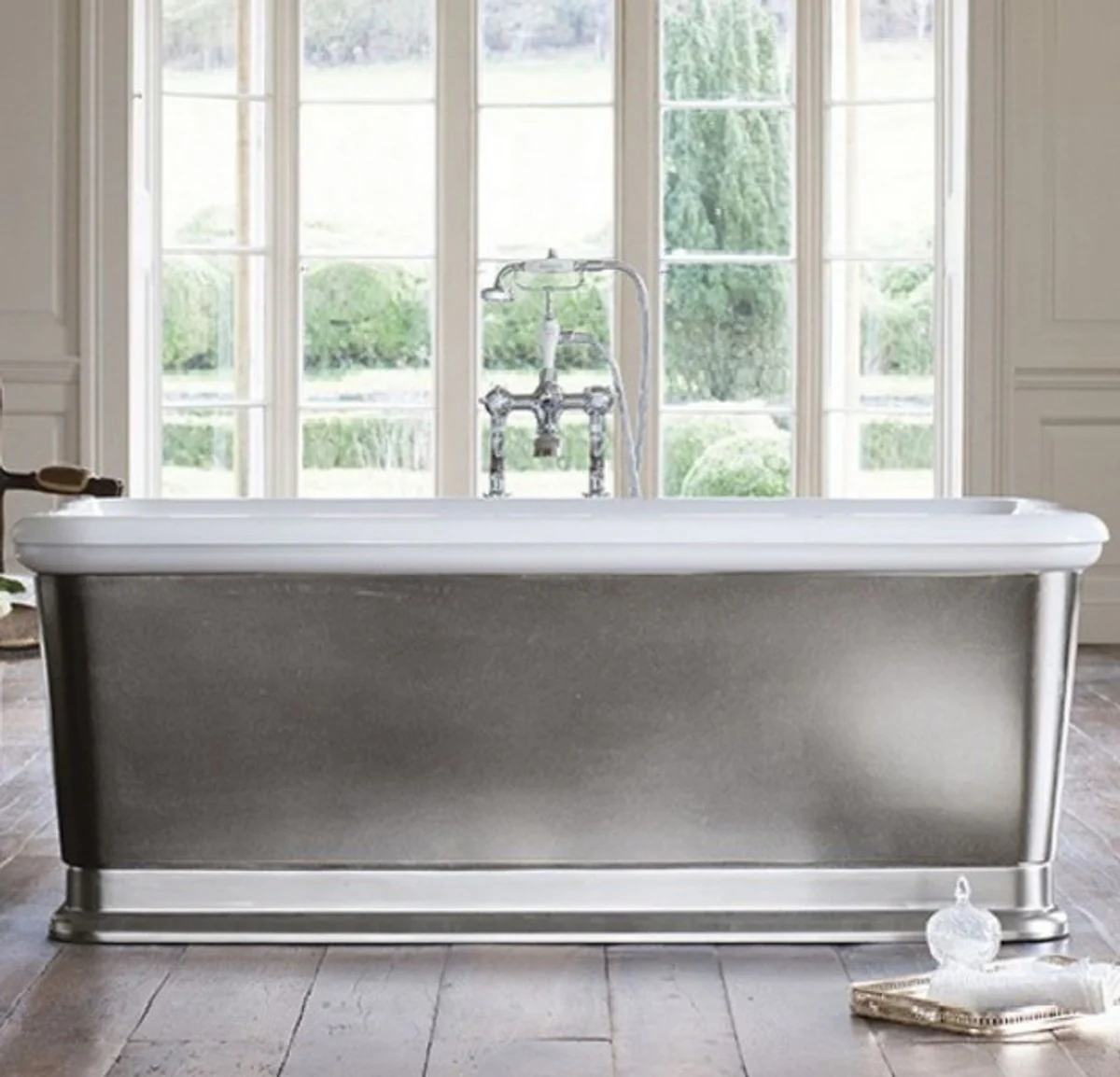 Freestanding rectangular bathtub 1800mm BLon Silver - Freestanding retro antique bathtub