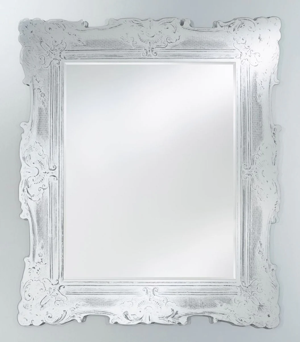 Baroque mirror antique white 106 x H. 125 cm - noble & magnificent