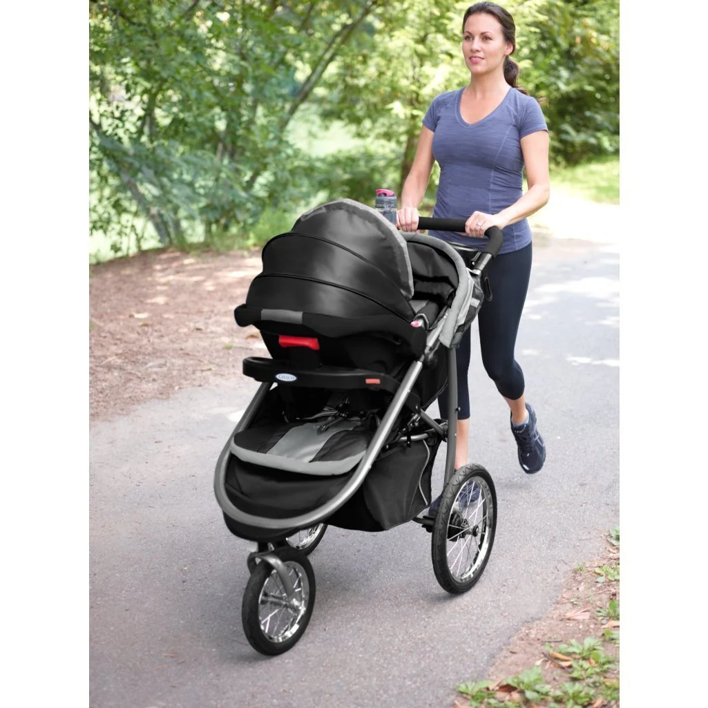 FastAction Fold Jogger Reisesystem | Beinhaltet den FastAction Fold Jogging-Kinderwagen und den SnugRide 35-Kindersitz, Gotham