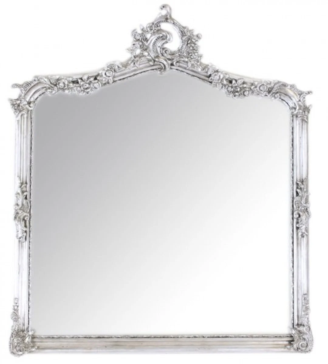 Baroque wall mirror antique silver - Italian antique style - 115 x 100 cm - noble and magnificent