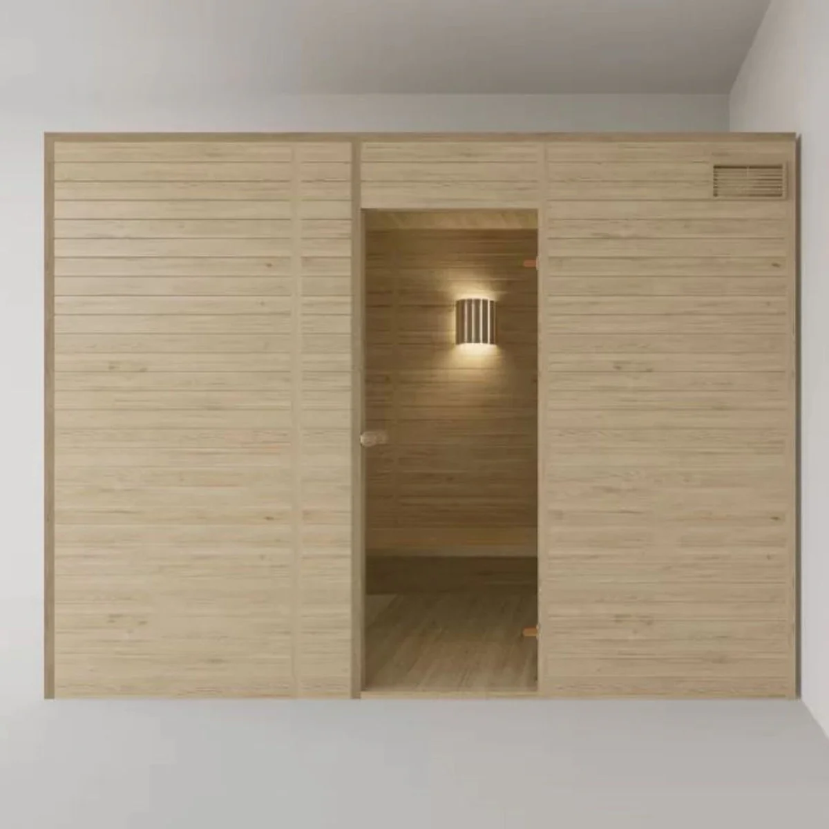 Luxury 4 person indoor sauna natural color 300 x 100 x H. 190 cm