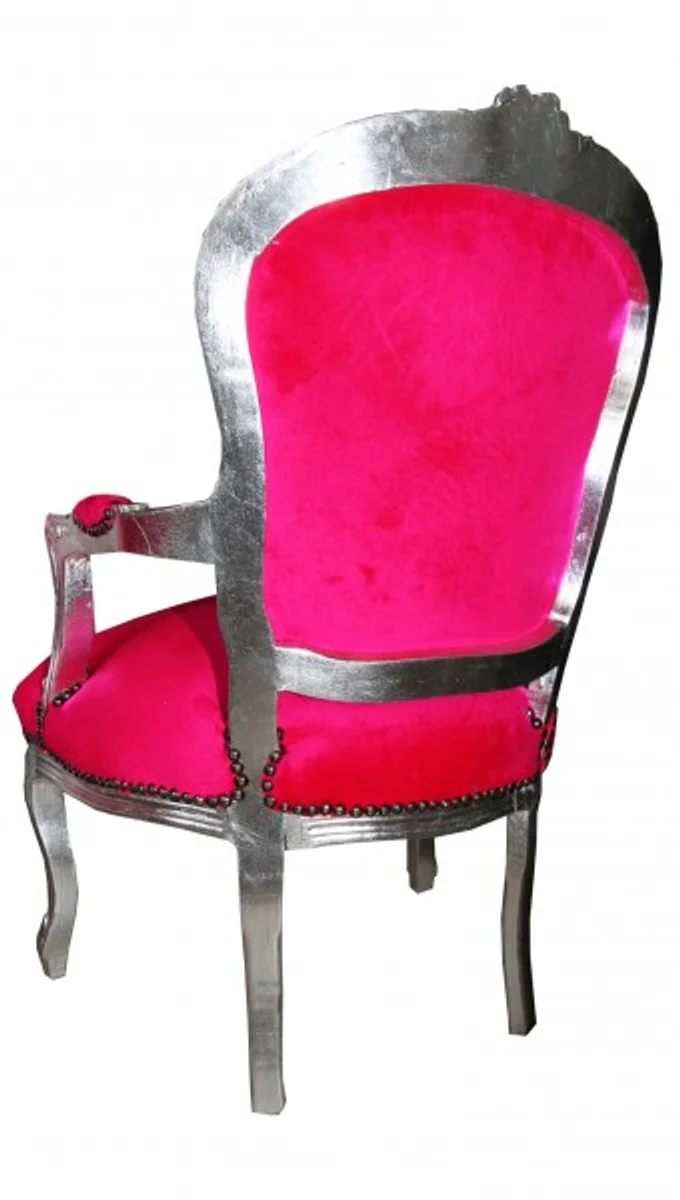 Baroque Salon Chair Mod1 Pink / Silver