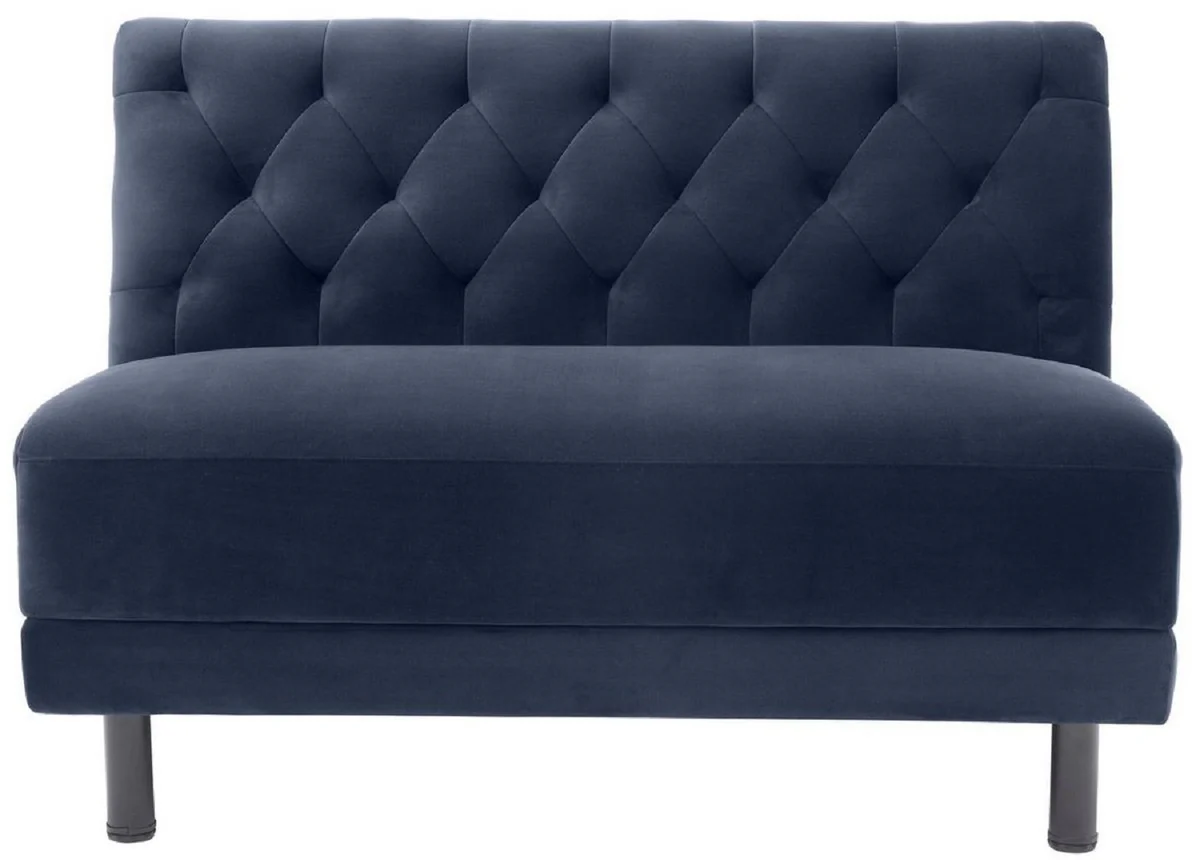 Luxury Chesterfield couch midnight blue / black 121 x 75 x H. 85 cm - living room sofa with elegant velvet fabric - luxury collection