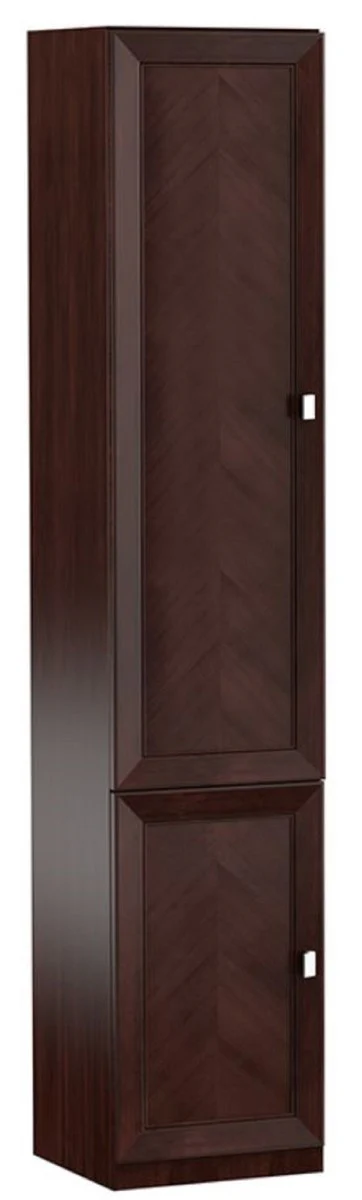 Luxury living room cabinet with 2 doors dark brown / silver 45.4 x 44.2 x H. 225.6 cm - shelf cabinet office cabinet - luxury furniture