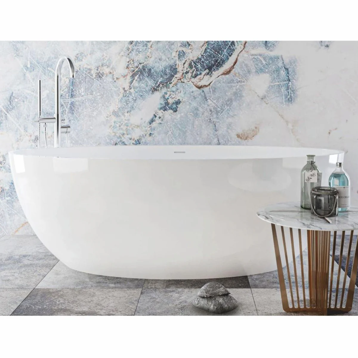 Luxury bathtub high gloss white 180 cm - bathroom furniture