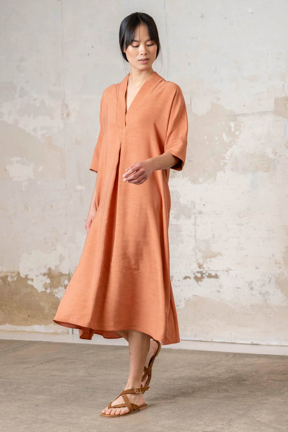 Rivera-Spanien Vestido Buccheri teja