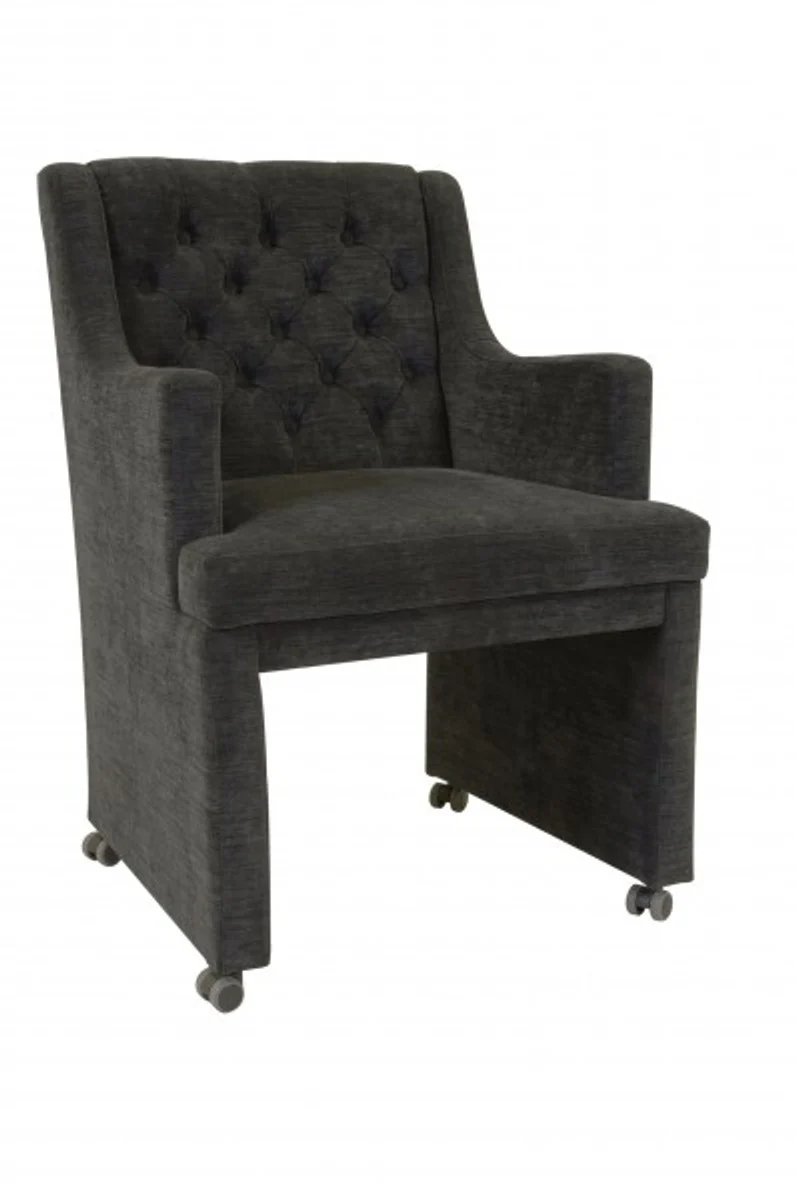 Designer dining room chair / armchair ModEF 310 dark gray - hotel furnishings - armchair on wheels