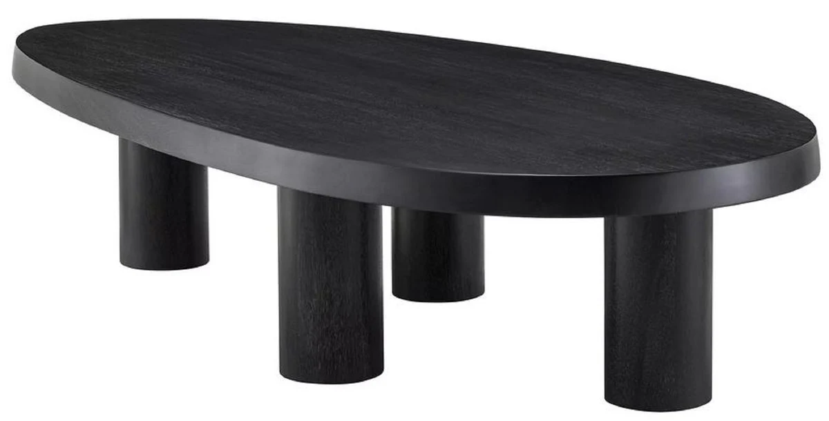 Luxury coffee table black gray 149 x 78.5 x H. 35 cm - Mahogany living room table - Living room furniture - Mahogany furniture - Luxury furniture - Luxury furnishings - Luxury furniture - Luxury quality