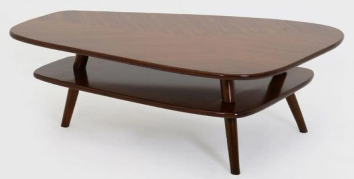 Luxury coffee table dark brown 105 x 84 x H. 39 cm - solid wood living room table - luxury living room furniture