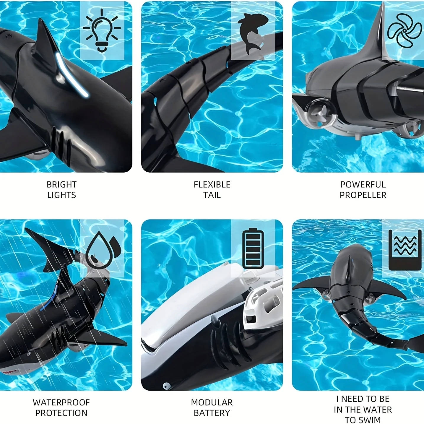 Lustiges und wasserdichtes ferngesteuertes Hai-Poolspielzeug – perfektes Geschenk für Jungen und Mädchen im Alter von 6–12 Jahren.