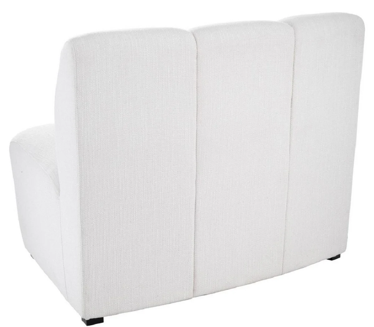 Luxury couch white / black 109 x 95 x H. 83.5 cm - Curved & extendable luxury living room sofa