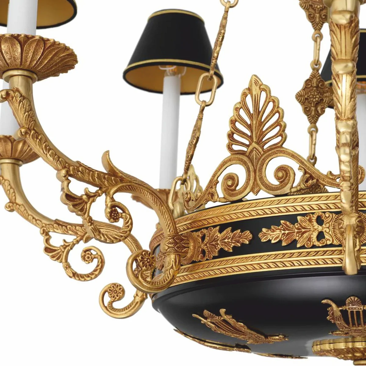 Luxury baroque chandelier antique gold / black Ø 97 x H. 99 cm - luxury quality