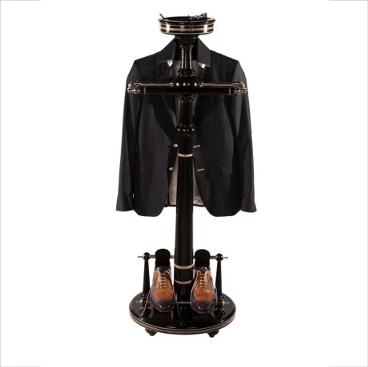 Designer Luxury Coat Rack New York Banker Style - Black- Dressboy - Clothes Rack Suit Rack - Baroque Empire Art Deco Art Nouveau Biedermeier