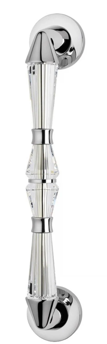 Luxury door handle set silver 5.2 x 30.4 cm - chrome-plated brass door handles with Swarovski crystal glass