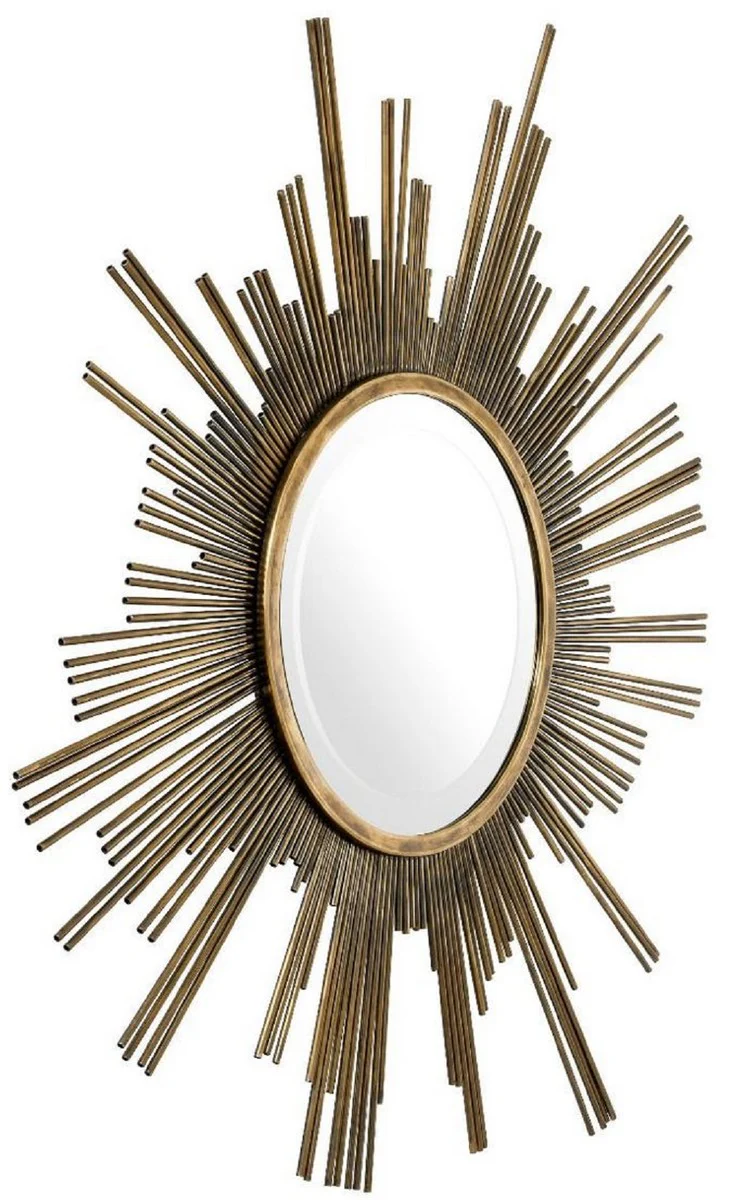 Designer mirror vintage brass Ø 82 cm - wardrobe mirror - living room mirror - luxury wall mirror