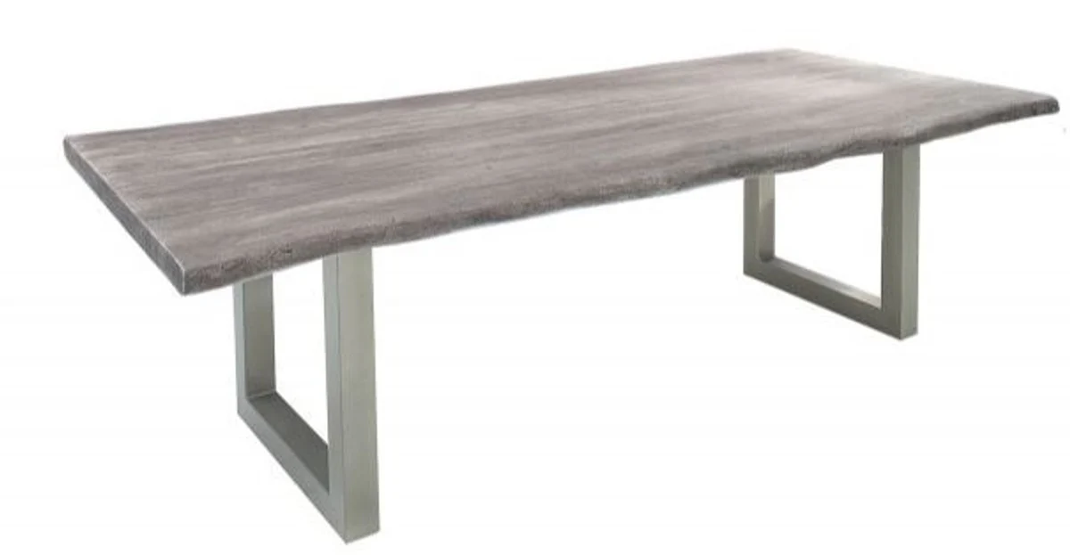 Designer solid wood dining table gray - acacia - 200 x 100 x H.77 cm - made of solid acacia wood