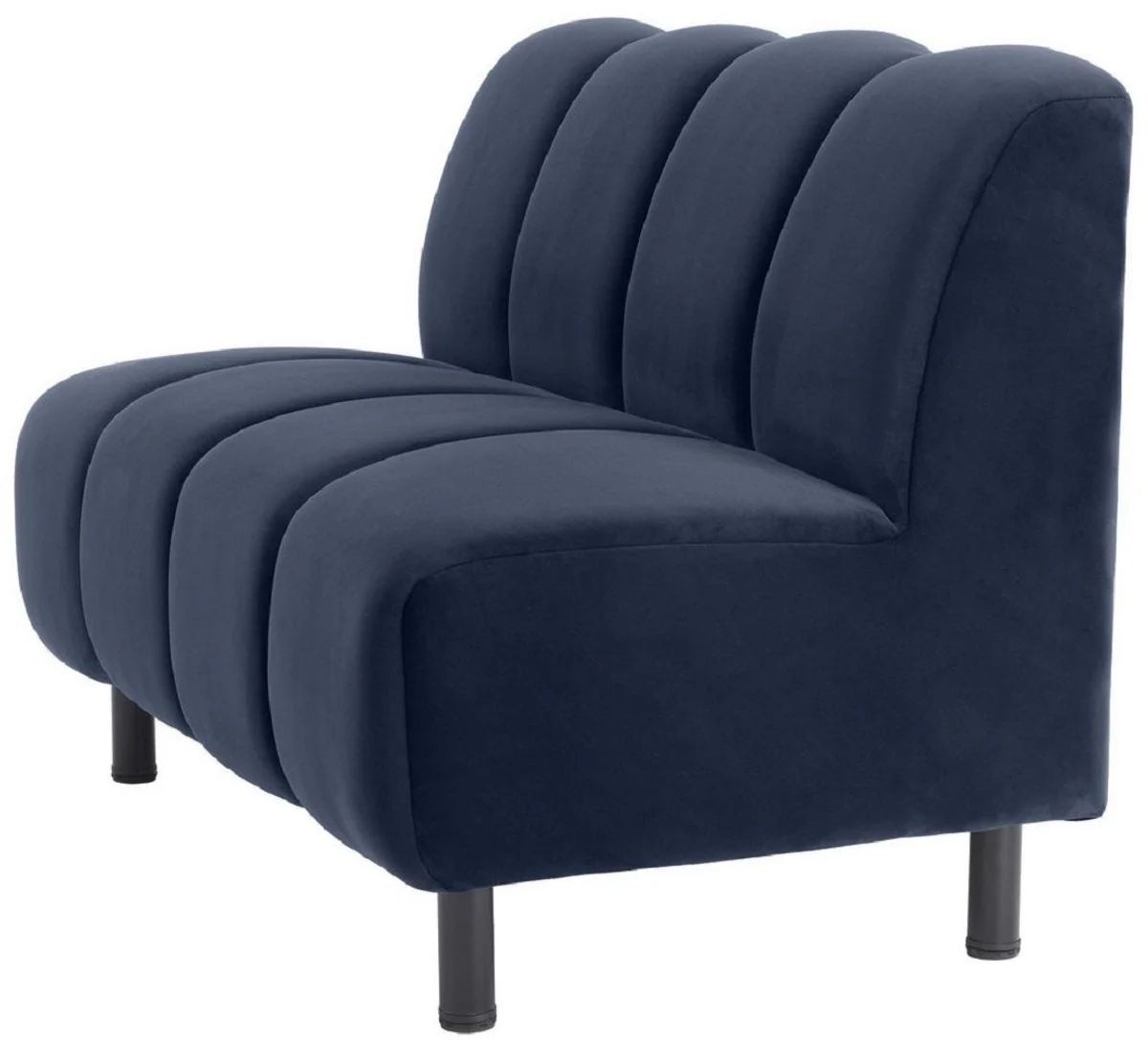 Luxury couch midnight blue / black 121 x 75 x H. 87 cm - living room sofa with elegant velvet fabric - luxury furniture