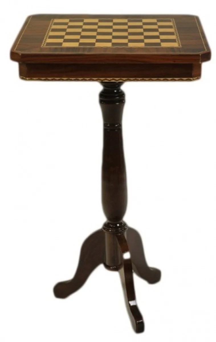 Baroque game table chess / checkers table mahogany - furniture antique style Art Deco Art Nouveau chess table