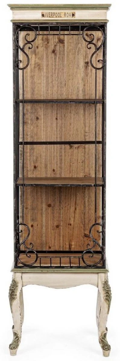 Baroque bookcase cream / brown 46.2 x 33 x H. 159.5 cm - Baroque cupboard - Baroque shelf cabinet - Baroque living room furniture - Baroque office furniture - Baroque furnishings