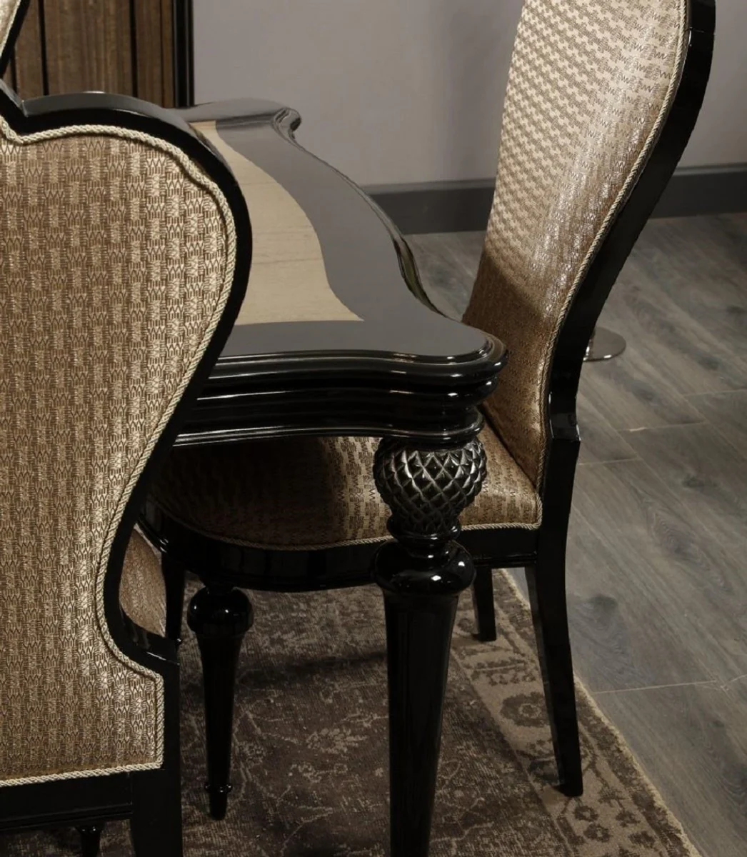 Luxury Baroque Dining Room Chair Gold / Black H. 120 cm - Baroque Dining Room Furniture