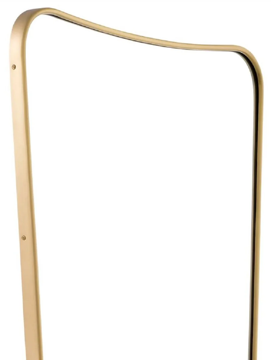 Luxus Wandspiegel Messing 67,5 x 3,5 x H. 159 cm - Rechteckiger Spiegel - Wohnzimmer Spiegel - Schlafzimmer Spiegel - Garderoben Spiegel - Luxus Möbel - Luxus Interior