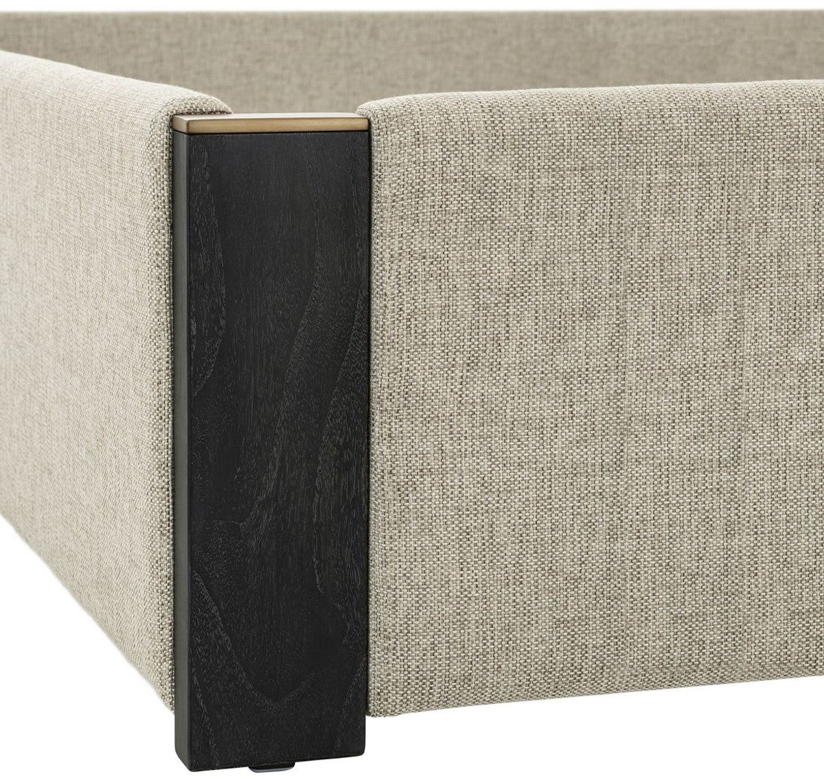 Luxury double bed frame with headboard natural colors / brass / anthracite gray 224 x 224 x H. 145.5 cm - bedroom furniture - hotel furniture - luxury quality