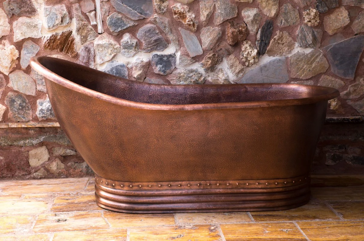 Luxury Art Nouveau copper bathtub 170 x 84 x H. 81 cm - Freestanding retro bathtub - Rustic copper bathroom furniture