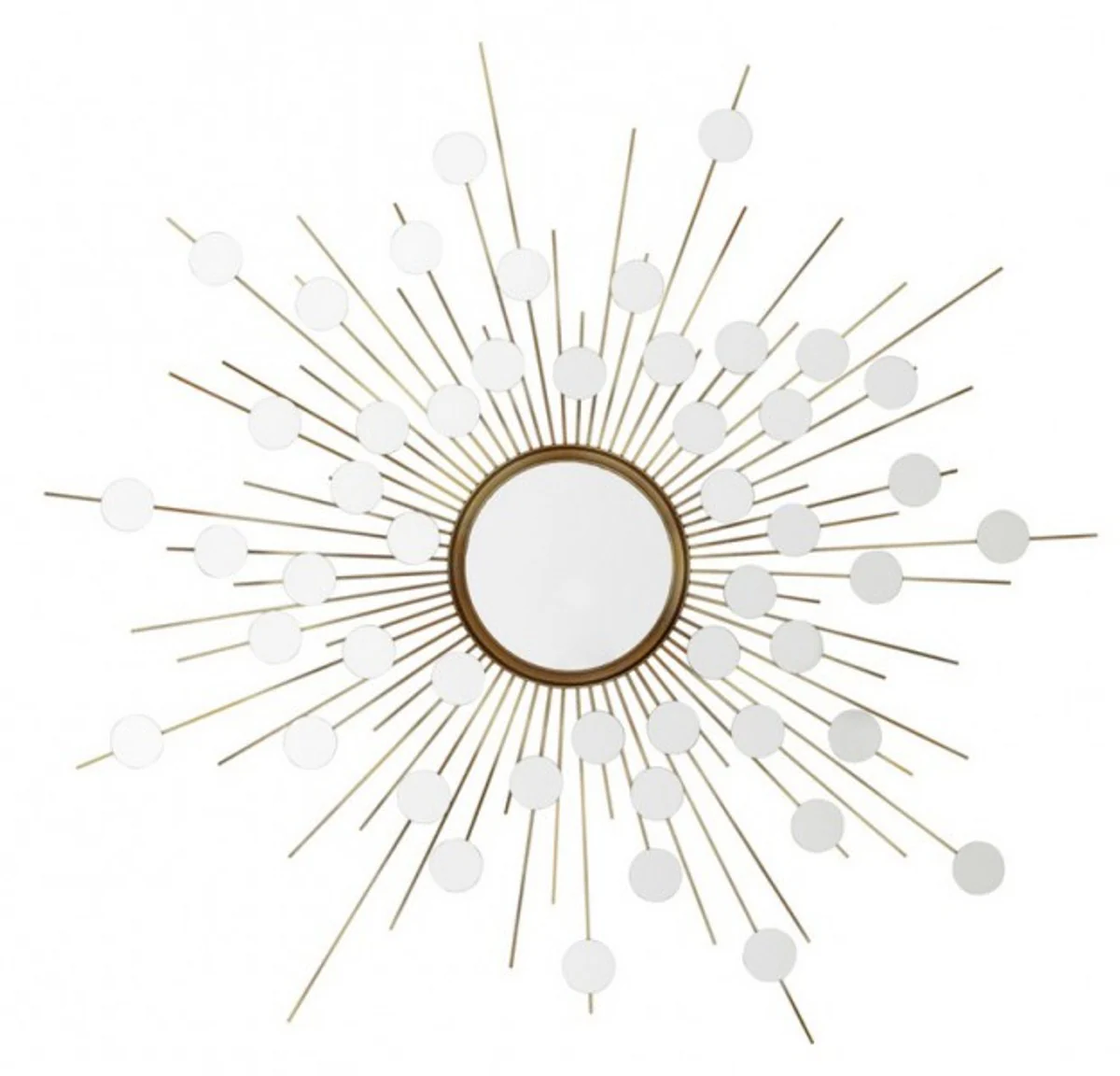 Luxus Designer Wandspiegel Sunshine Gold B 155 x H 155 cm - Luxury Hotel Collection