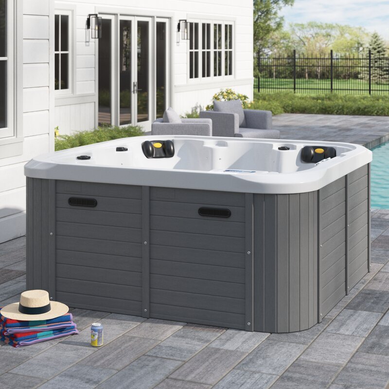 Sol 72 Outdoor? Aire 6 - Person 54 - Jet Acryl Square Whirlpool mit Ozonator in Grau