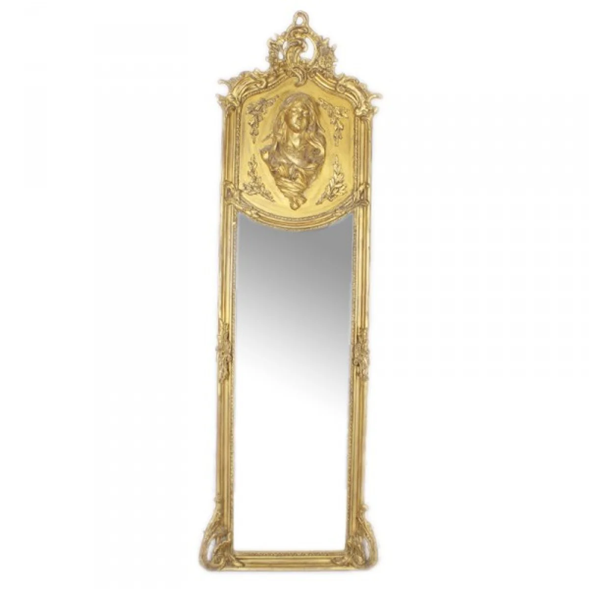 Luxury Baroque Wall Mirror Madonna Gold 175 x 55 cm - Solid and Heavy - Antique Style Mirror