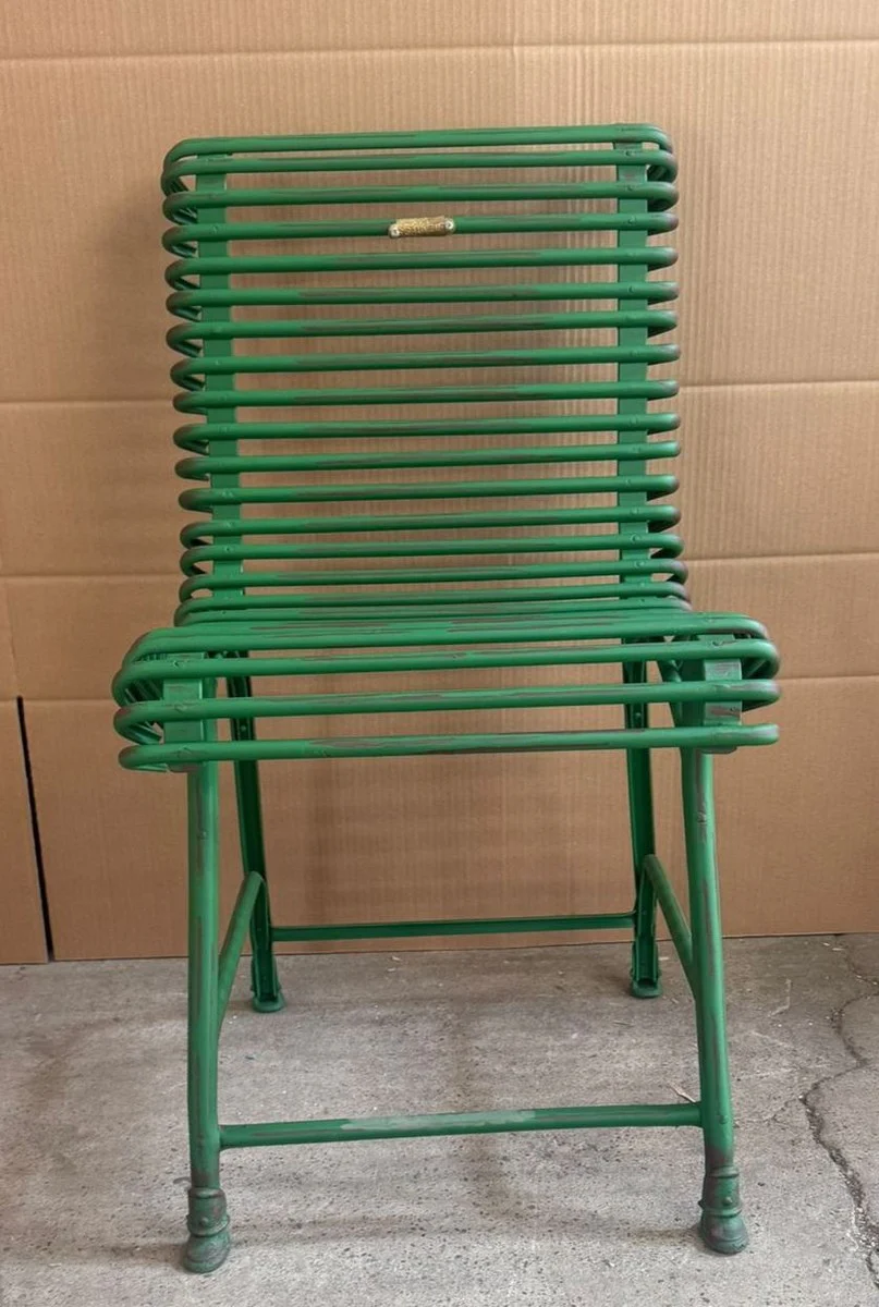 Jugendstil Schmiedeeisen Gartenstuhl Antik Grün - Barock & Jugendstil Garten Möbel