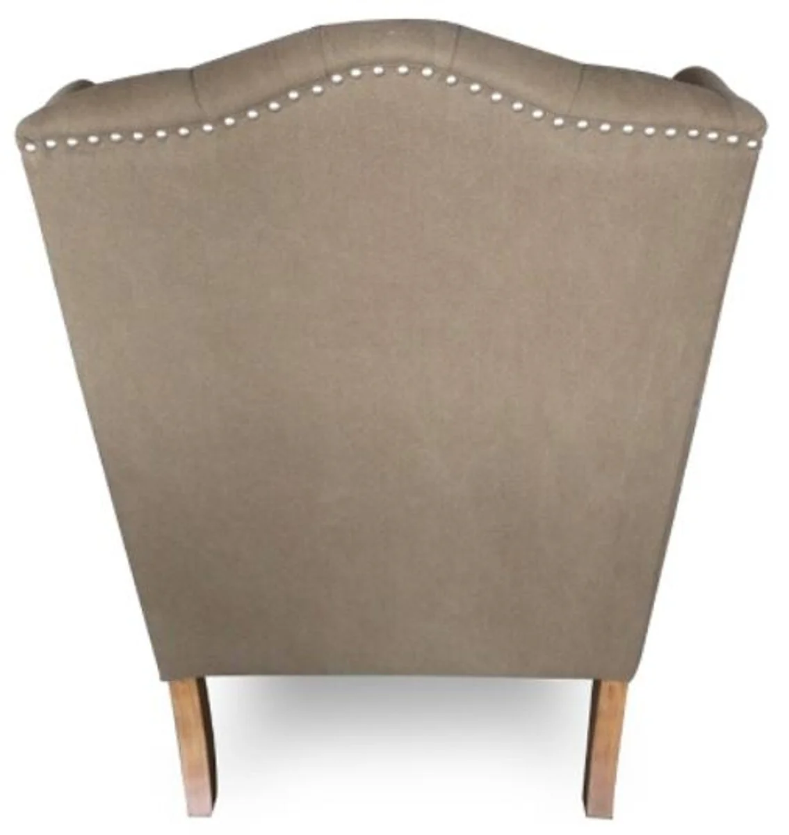 Luxury Chesterfield wing chair light brown 87 x 89 x H. 109 cm - living room furniture