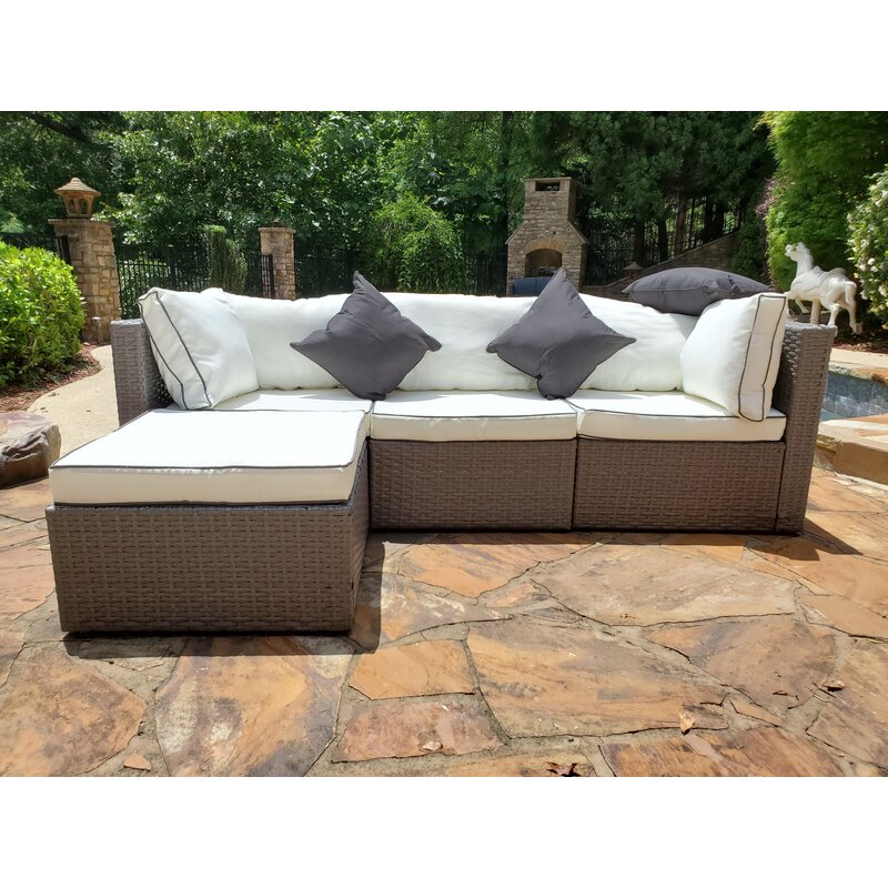Burrus 83.5''' Wide Outdoor Reversible Patio Sectional mit Kissen