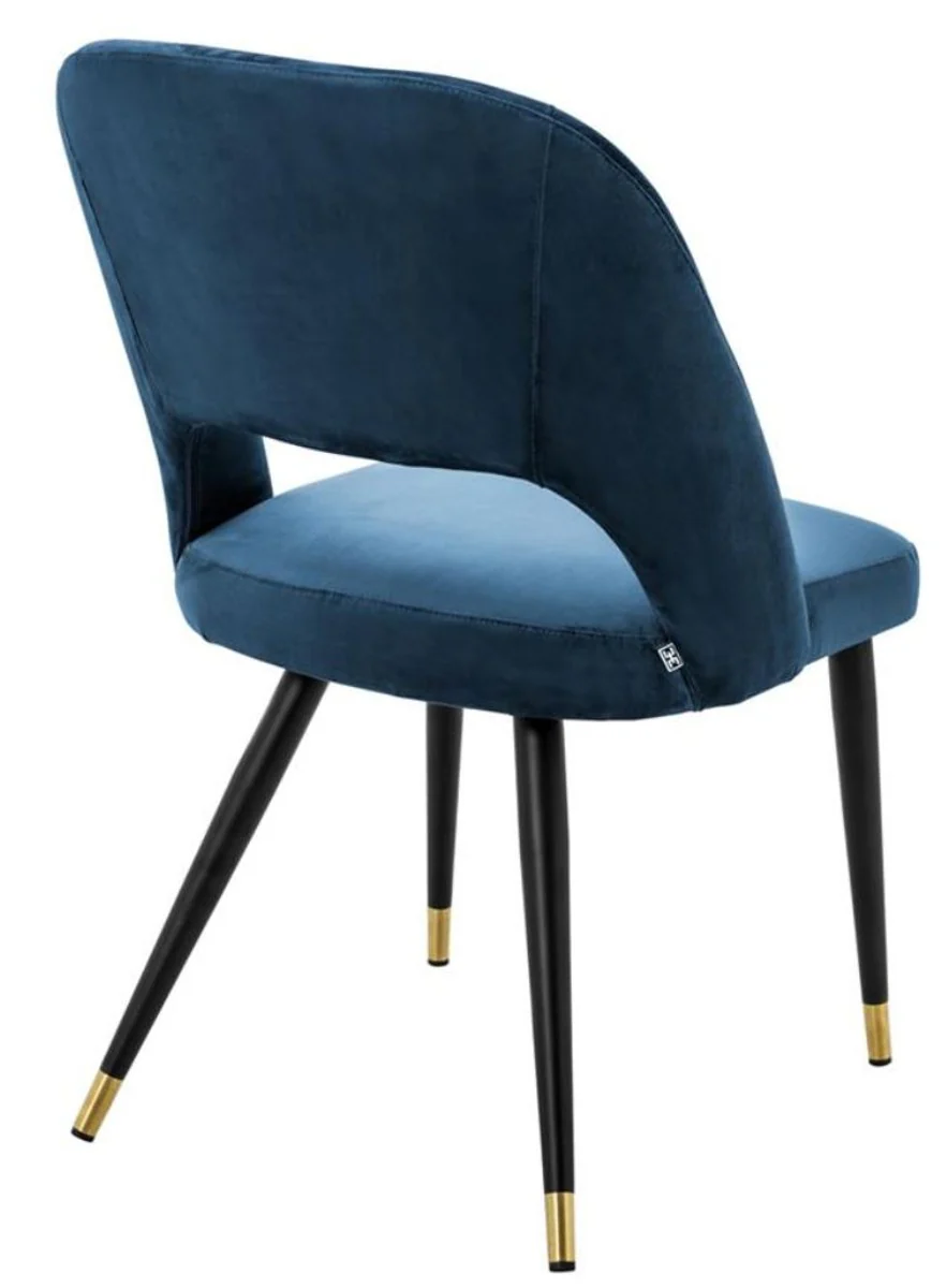 Luxury dining room chair blue / black 52 x 58 x H. 85 cm - Luxury dining room furniture