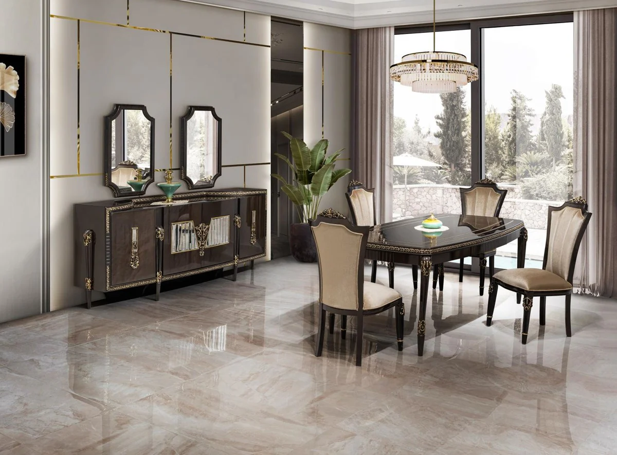 Luxury Baroque Dining Room Chair Light Brown H. 115 cm - Baroque Furniture