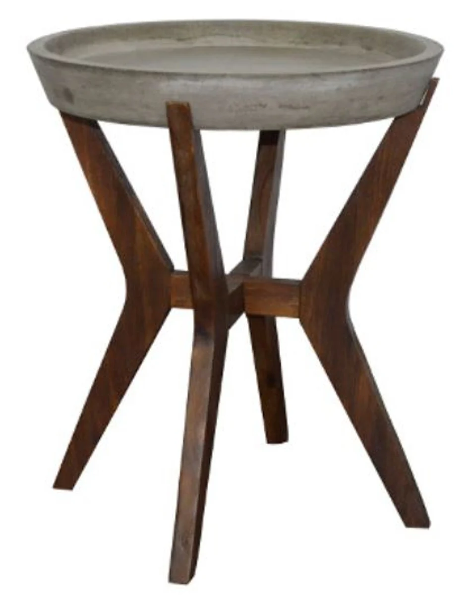 Garden side table gray / dark brown Ø 46 x H. 54 cm - garden furniture